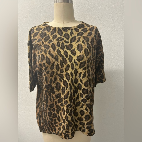 Vintage leopard print 80s gold thread - Picture 1 of 4